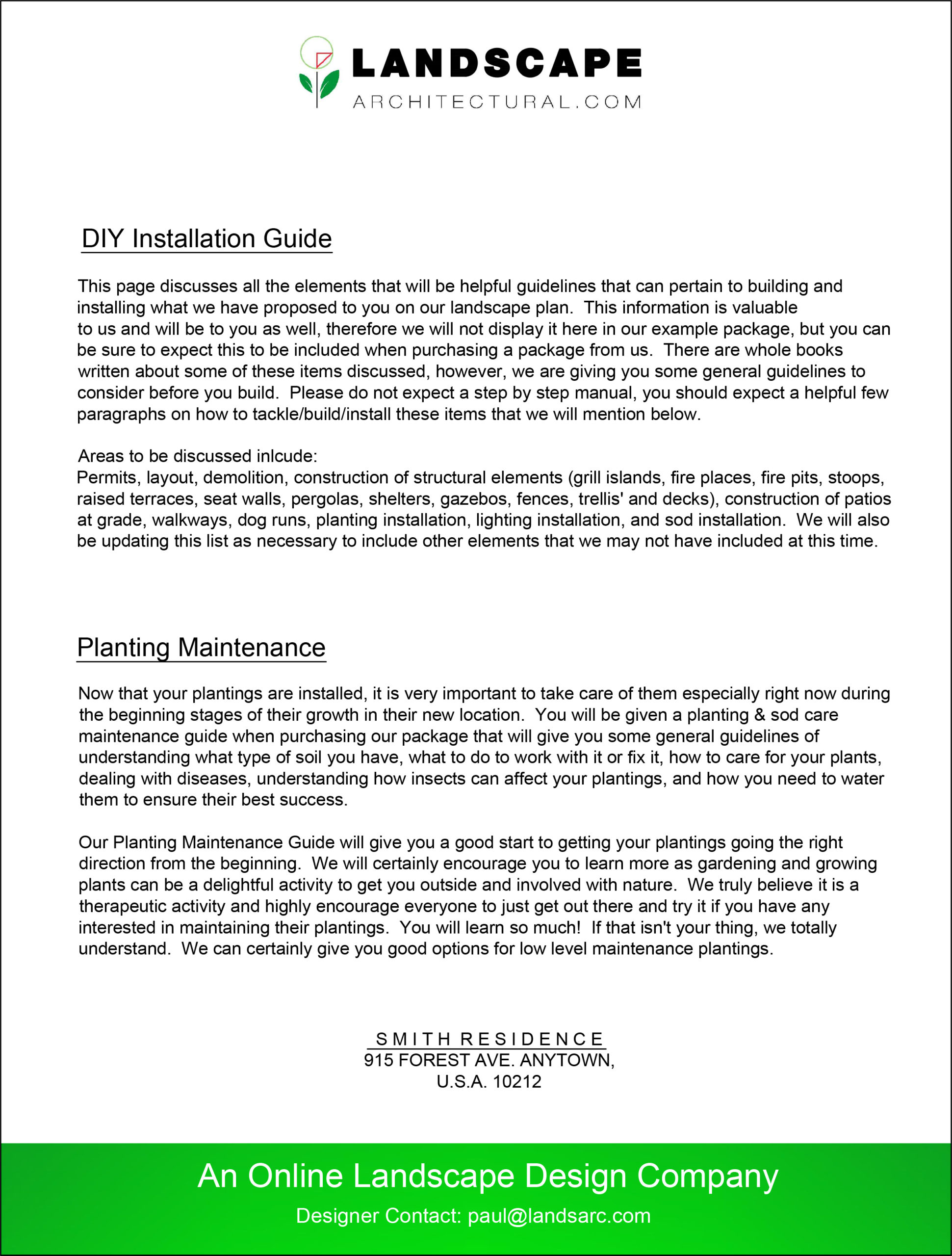 Maintenance and Installation Guide