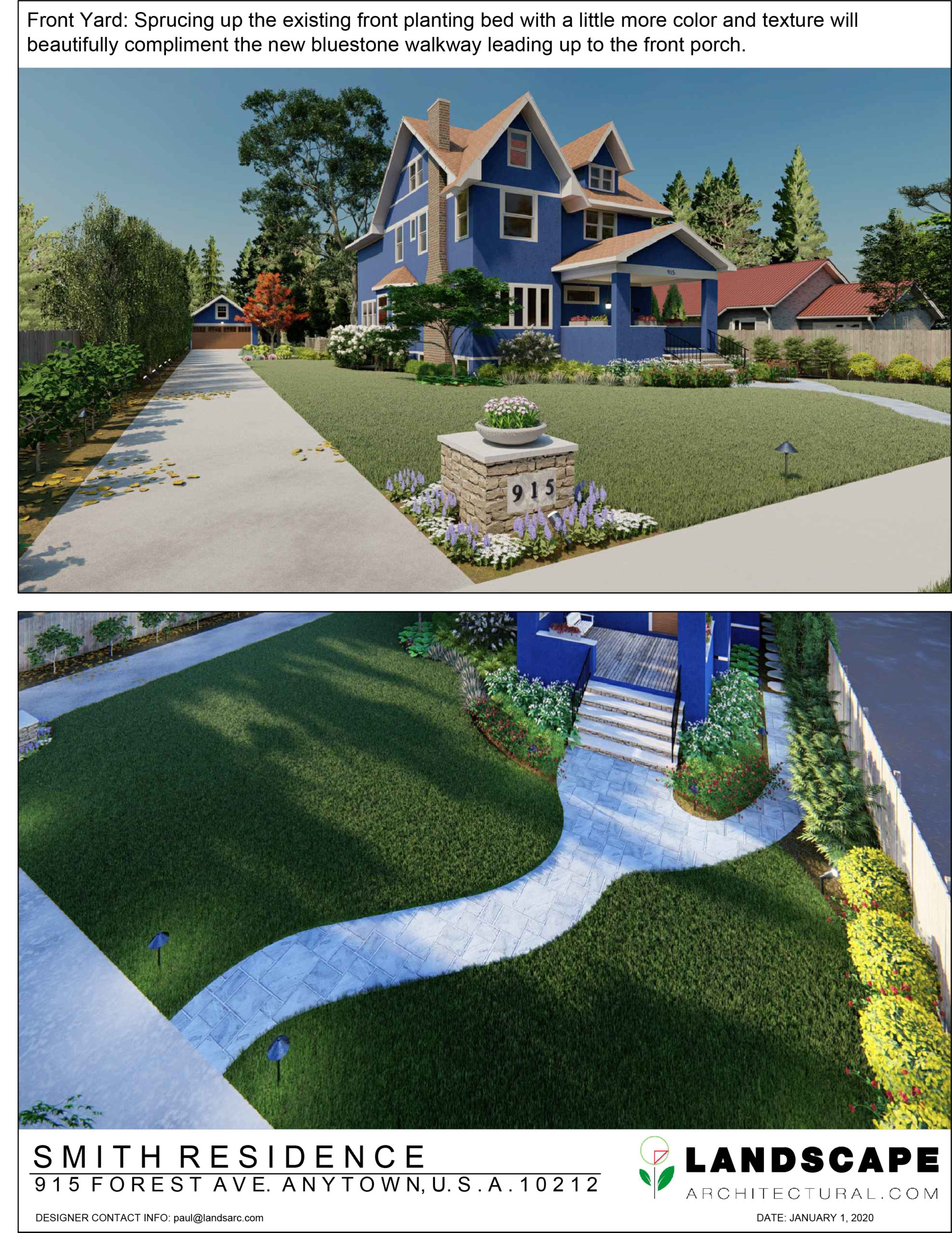 Front Yard 3D rendering example