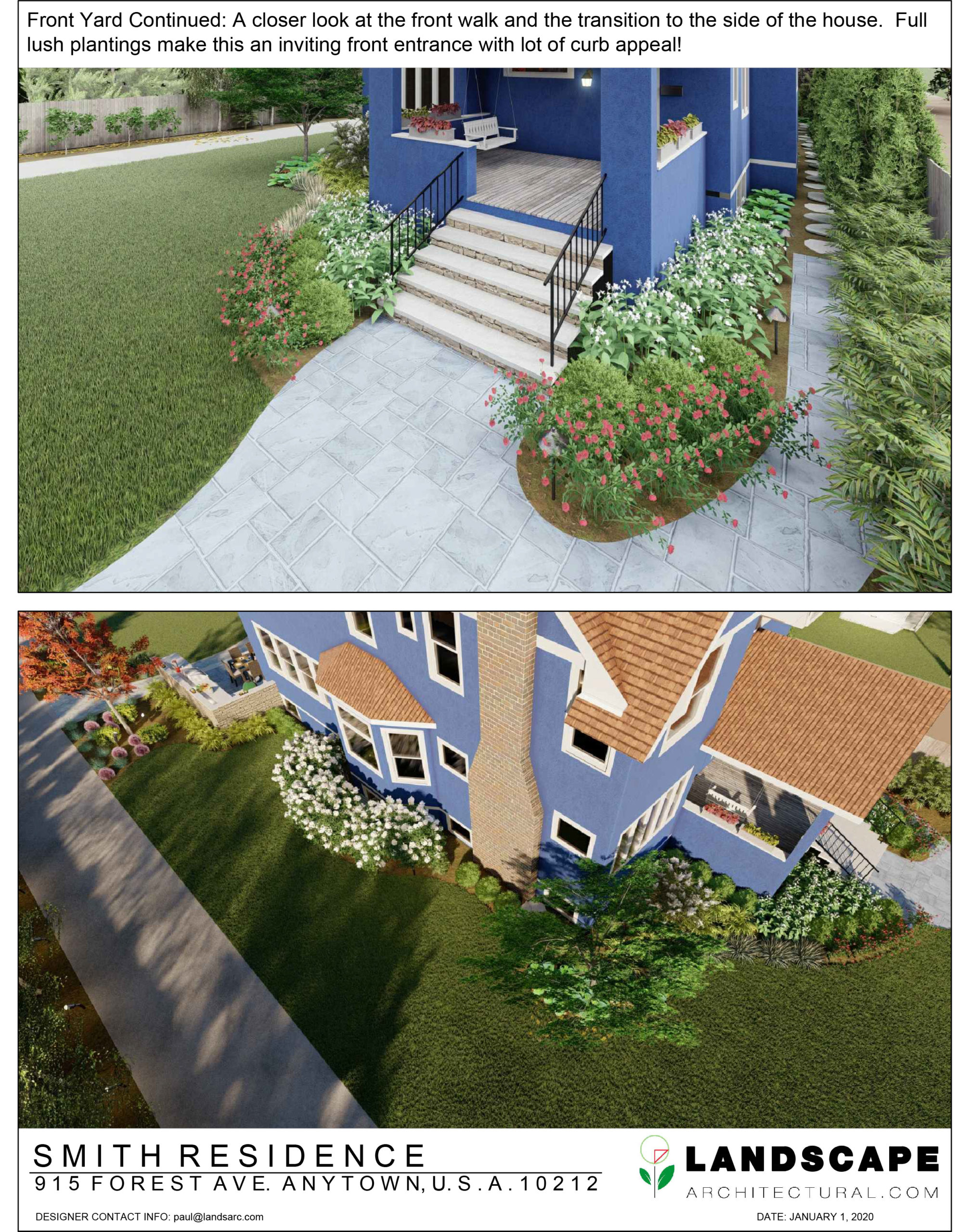Front Yard 3D Rendering Example