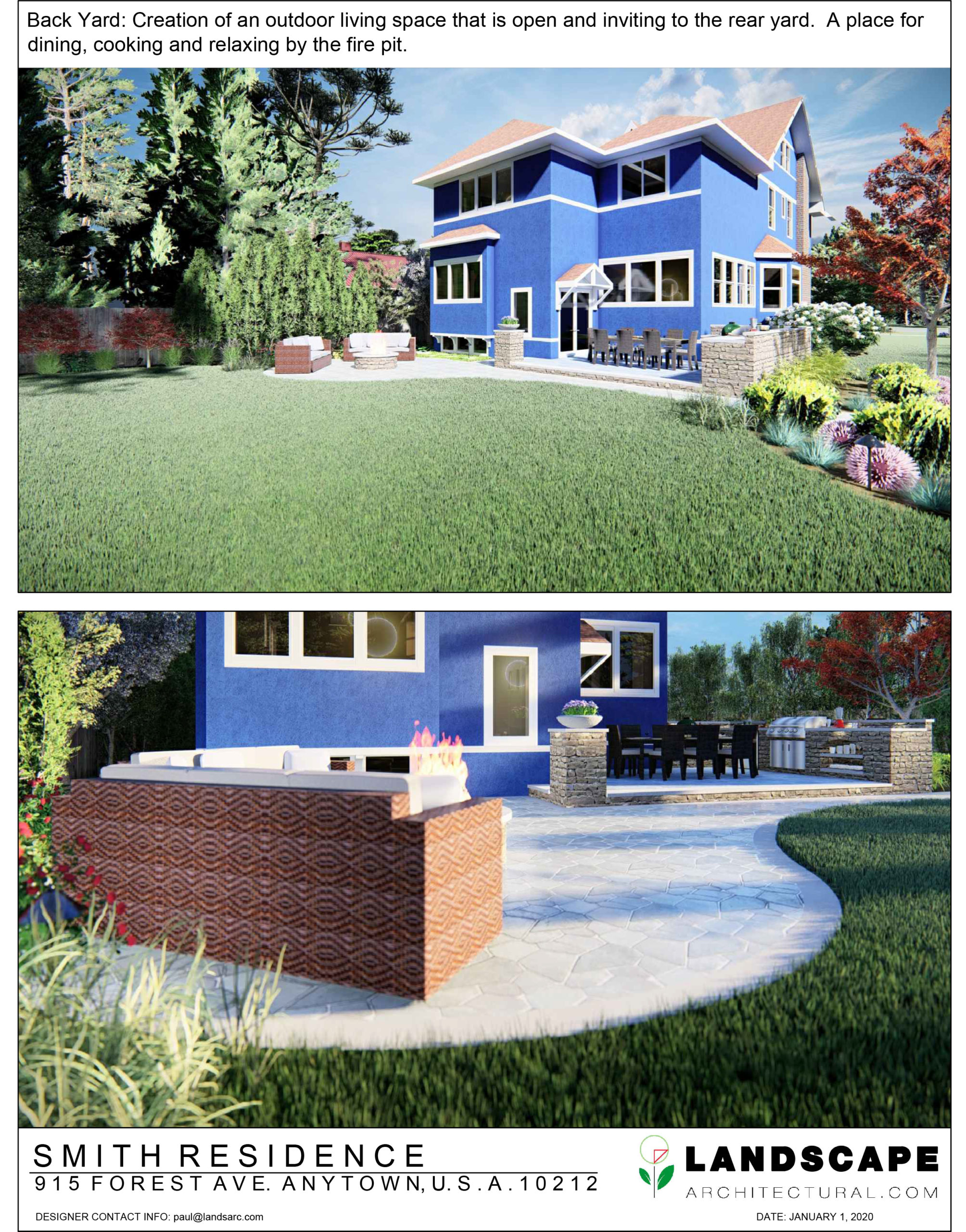 Rear Yard 3D Rendering Example