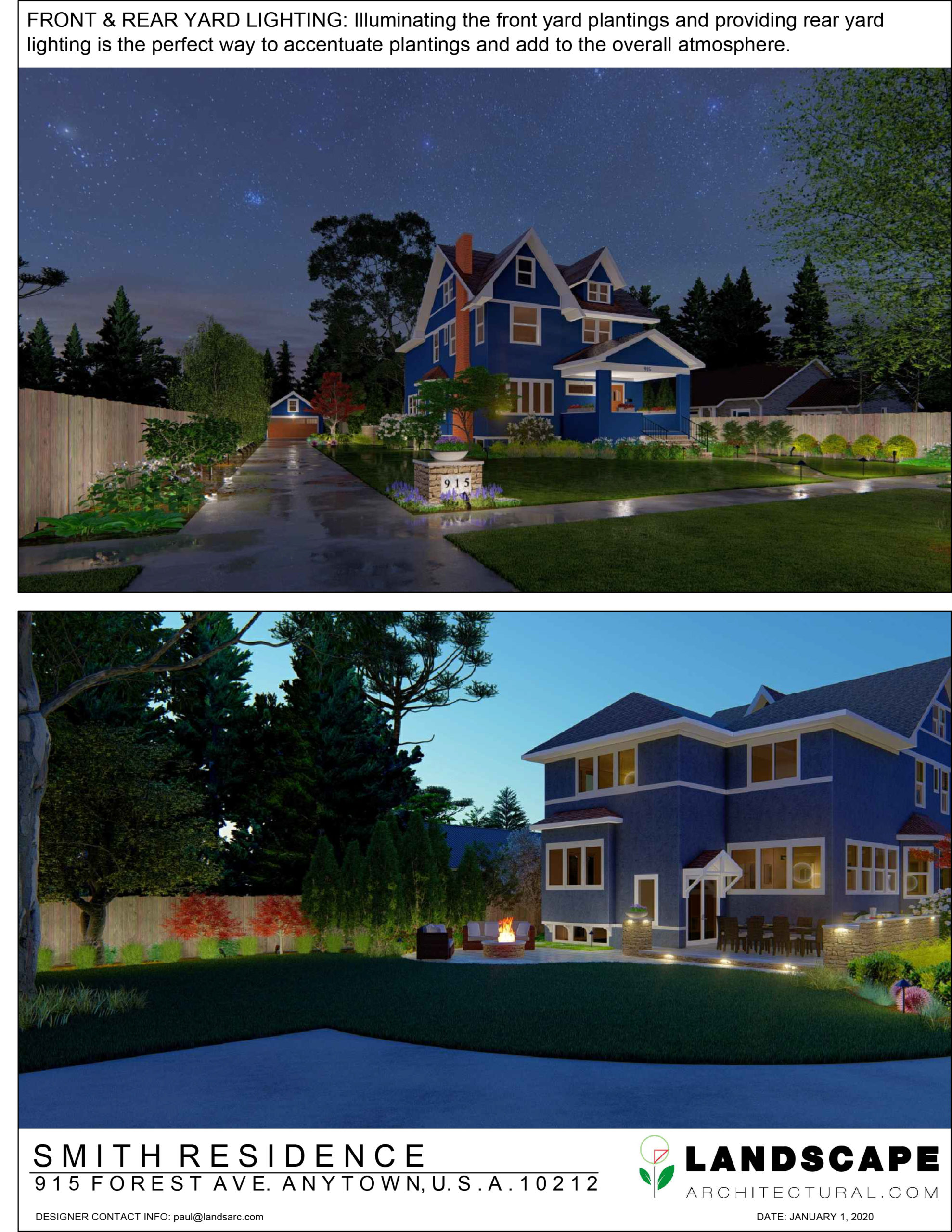 Front and Rear Yard Lighting Page