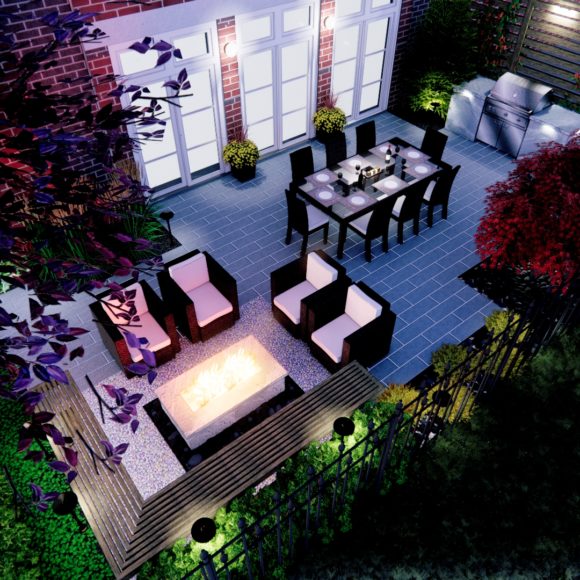 Charming Courtyard with Fire Pit and Screening