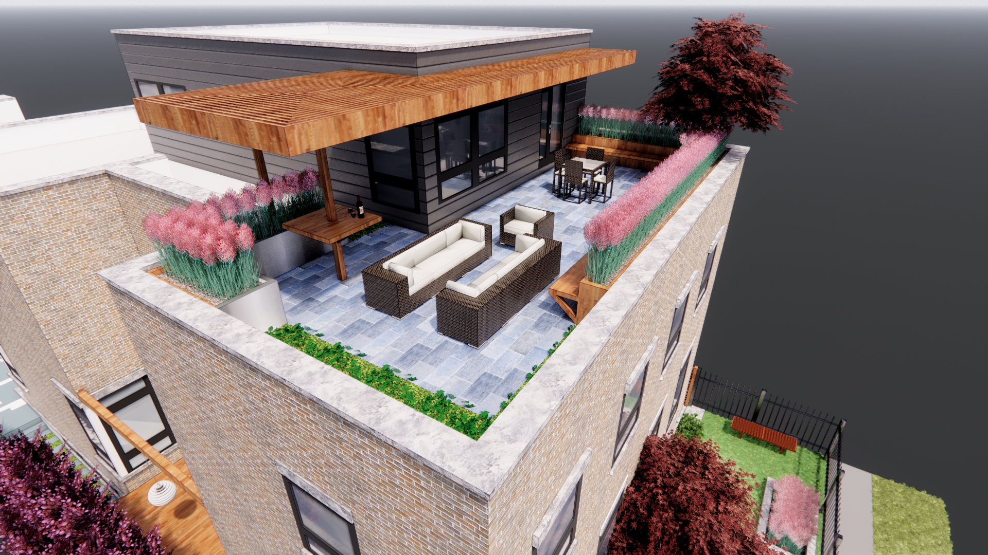 Modern Rooftop Deck and Outdoor Living